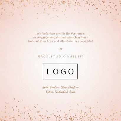 Geschäftliche Weihnachtskarte Nagelstudio 3