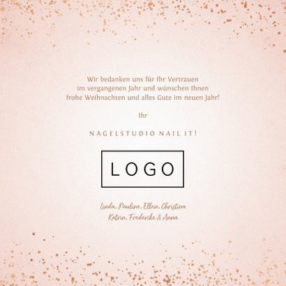 Geschäftliche Weihnachtskarte Nagelstudio 3