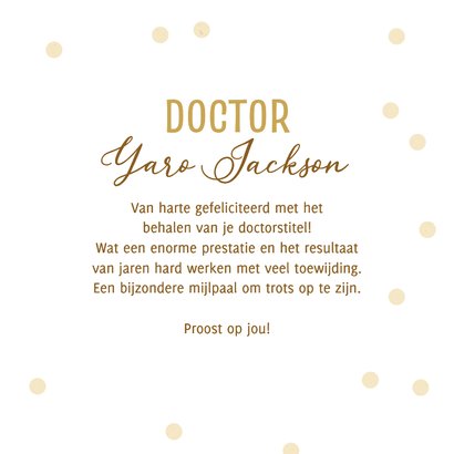Geslaagd felicitatie gepromoveerd dokterstitel champagne 3