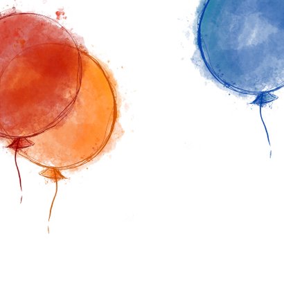 Geslaagd! Felicitatie rood oranje blauwe ballonnen 2
