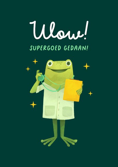 Geslaagd gefeliciteerd zorg dokter kikker humor 2