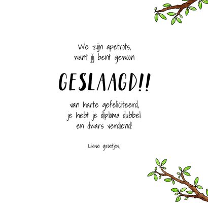 Geslaagd kaart aapje - Apetrots! 3