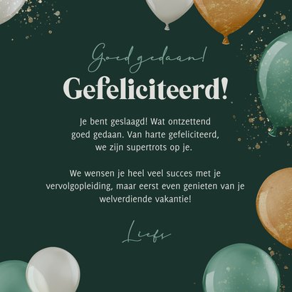 Geslaagd kaart ballonnen feestelijk you did it trots 3