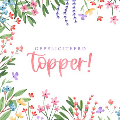 Geslaagd kaart botanisch kleurrijk hoera je bent geslaagd 2