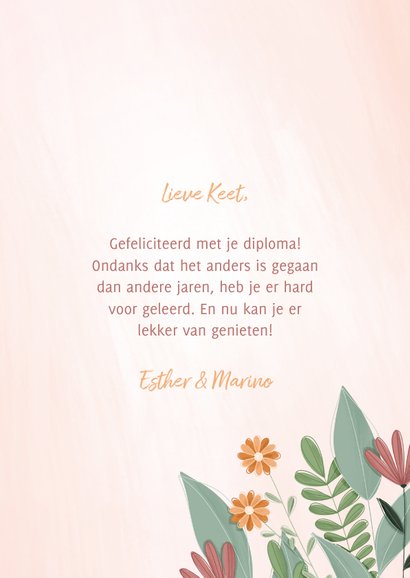 Geslaagd kaart een bloemetje voor jou 3