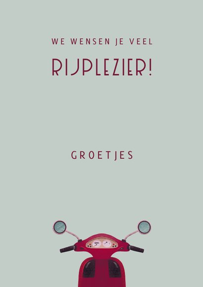 Geslaagd kaart felicitatie voor scooter rijbewijs 3
