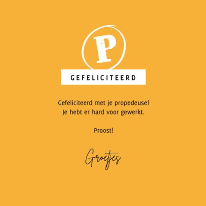 Geslaagd kaart gefeliciteerd P propedeuse bier slingers 3