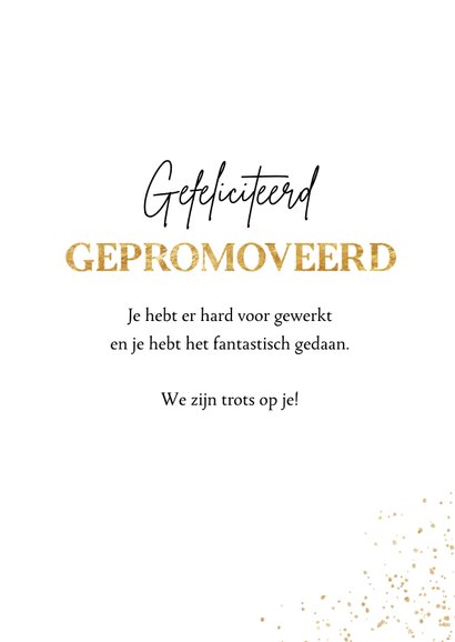 Geslaagd kaart gefeliciteerd promotie gepromoveerd titel 3