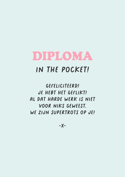 Geslaagd kaart gefeliciteerd school boeken confetti tekst 3