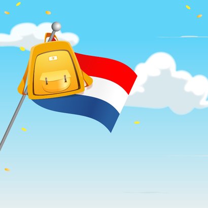 Geslaagd kaart goed gedaan met rugzak aan vlaggenmast 2