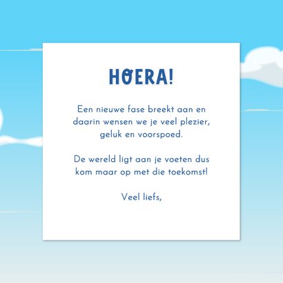 Geslaagd kaart goed gedaan met rugzak aan vlaggenmast 3