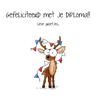 Geslaagd kaart hert hertelijk gefeliciteerd 3