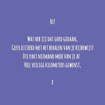 Geslaagd kaart 'Hop hop gas erop... Rijbewijs!' 3
