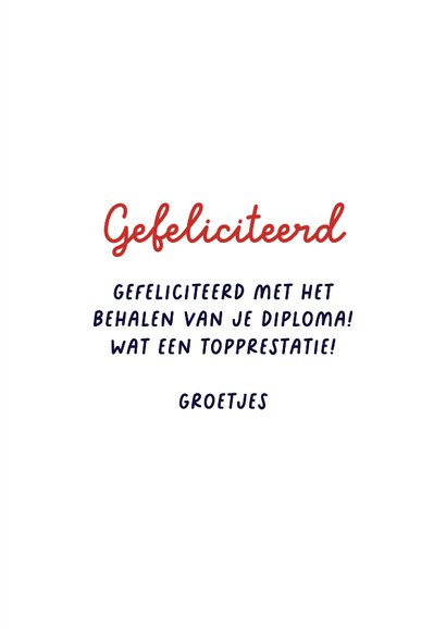 Geslaagd kaart lintje confetti wow foto rood wit blauw 3