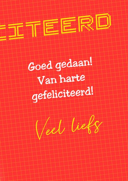Geslaagd-kaart met gele gameboy en foto 3