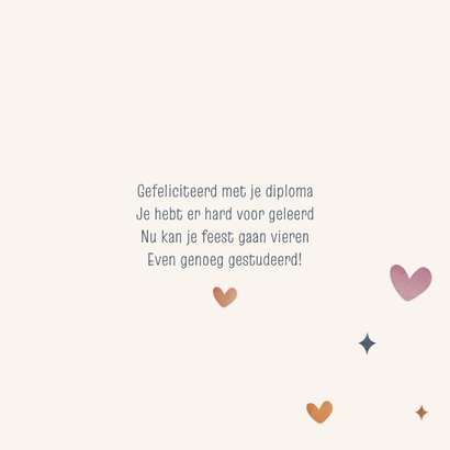 Geslaagd kaart met hartjes 3