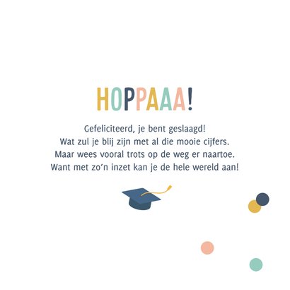 Geslaagd kaart met kleurrijke confetti 3
