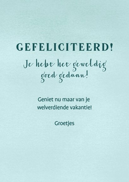Geslaagd kaart met telefoon en naam 3