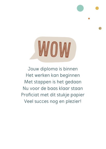 Geslaagd kaart met typografische tekst 3