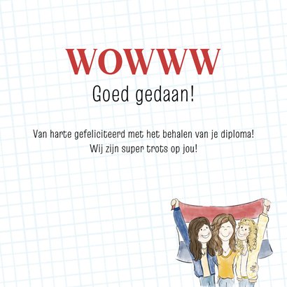 Geslaagd kaart met vrolijke meiden en de Nederlandse vlag 3