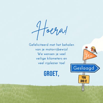 Geslaagd kaart motor rijbewijs verkeersborden 3