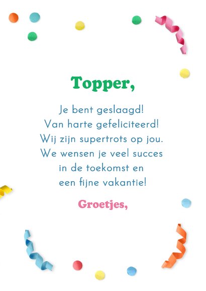 Geslaagd kaart rozet you did it 3
