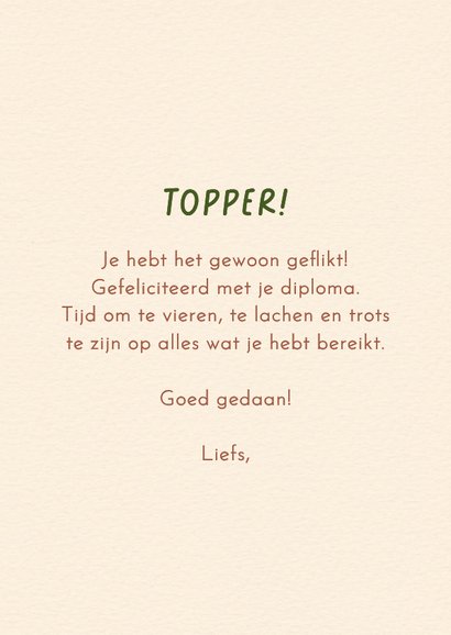 Geslaagd kaart school illustratie boekenworm 3