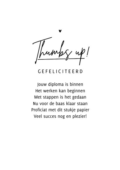 Geslaagd kaart thumbs up goed gedaan diploma 3