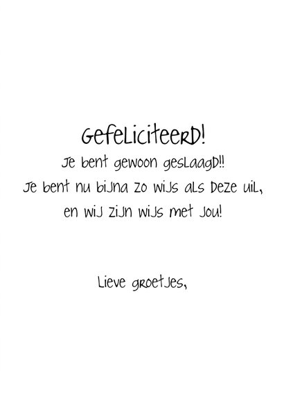 Geslaagd kaart uil - oeHoe-ra!! 3