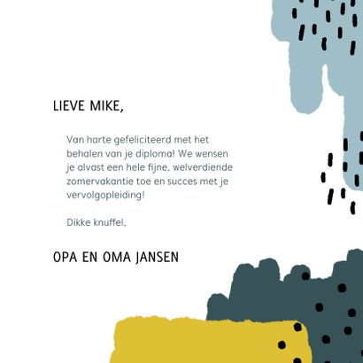 Geslaagd kaart verf & stippen hoera je bent afgestudeerd 3