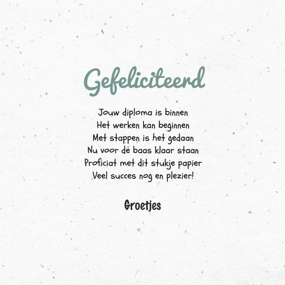 Geslaagd kaart wegwijzers jongen stoer hout diploma 3