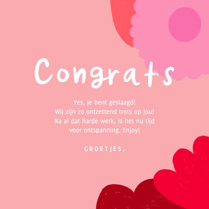 Geslaagd kaart you did it girl roze vormen 3