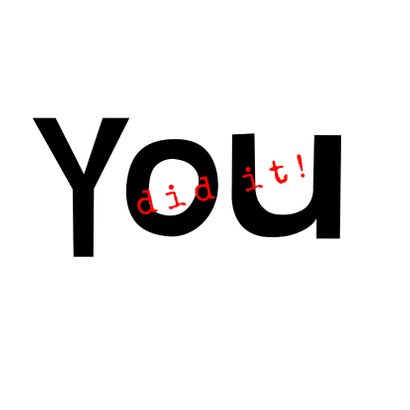 Geslaagd kaart, 'You did it' in grote letters 2