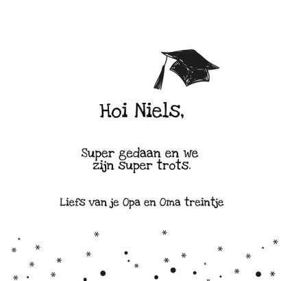 Geslaagd kaart You did it zwart/wit 3