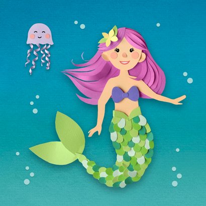 Geslaagd kaart zeemeermin zwemdiploma 2