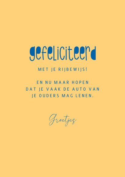 Geslaagd rijbewijs Be cool and drive a car 3