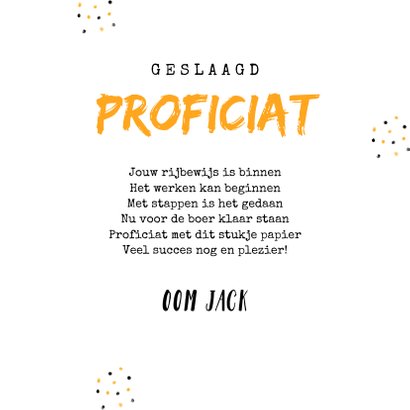 Geslaagd rijbewijs tractor confetti okergeel 3