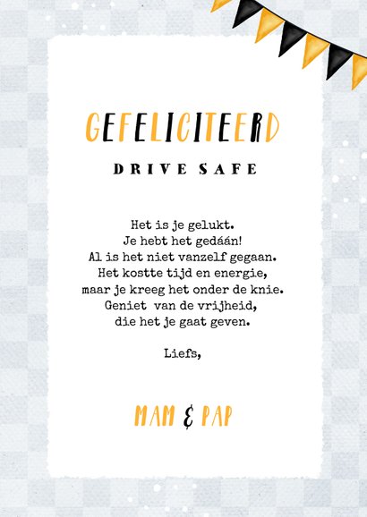 Geslaagd rijbewijs voor jongen met auto's en vlaggen 3