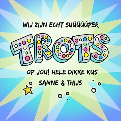 Geslaagd Trots op Topper met naam 3