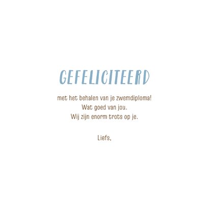 Geslaagd voor zwemdiploma B met zeedieren 3