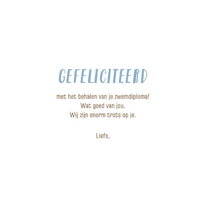 Geslaagd voor zwemdiploma B met zeedieren 3