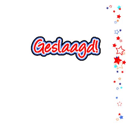 Geslaagd! Vrolijke kaart Sterren 3