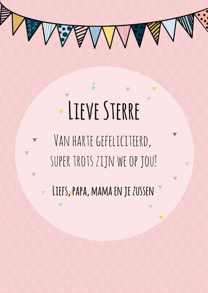Geslaagdkaart gefelicilama roze 3