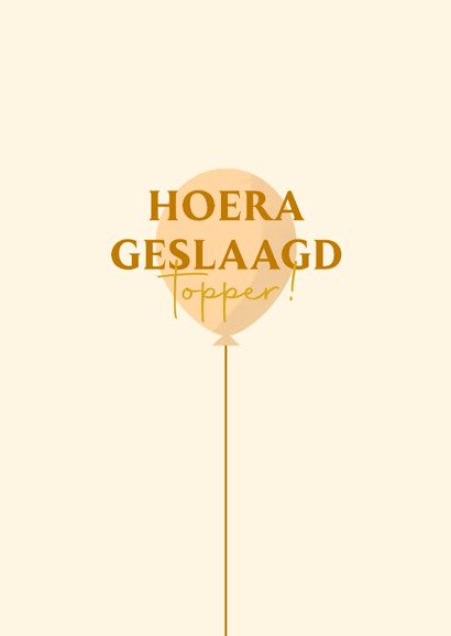 Geslaagdkaart met gele ballonnen 2