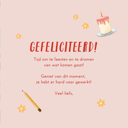 Geslaagdkaart om iemand te feliciteren met haar afstuderen! 3