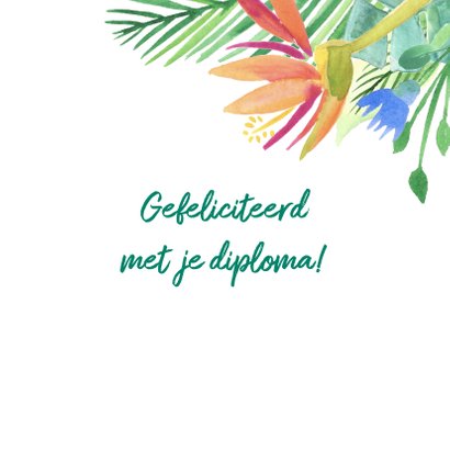Geslaagdkaart tropische bloemen 3