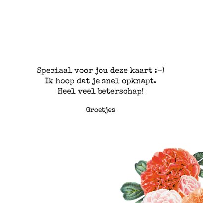 'Get well soon' beterschapskaart met een bloemenrand 3