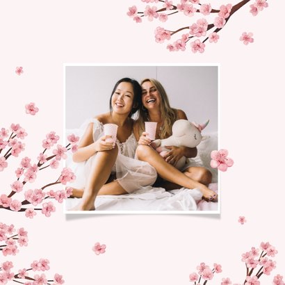 Getuige kaart lente kersenbloesem romantisch 2