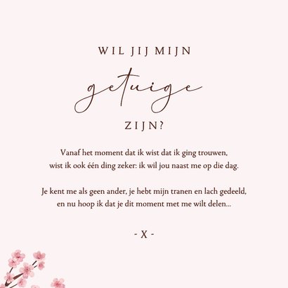 Getuige kaart lente kersenbloesem romantisch 3