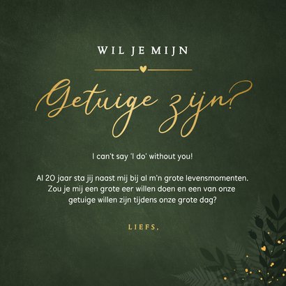 Getuige kaart wil je mijn getuige zijn | Kaartje2go